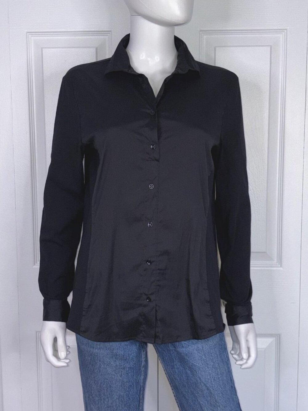 MAX VOLMARY women's black long-sleeve blouse size 10